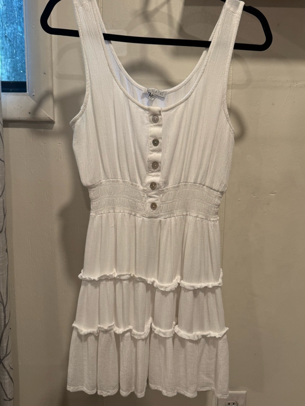 Patrons of Peace White Tiered Midi Dress